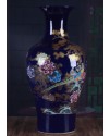 釉藍色 玉蘭花 大花瓶